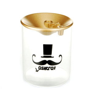 Cendrier anti-vent en verre – Moustache, or