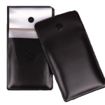Cendrier de poche souple noir en PVC ignifugé, accessoire écologique discret pour fumeur.
