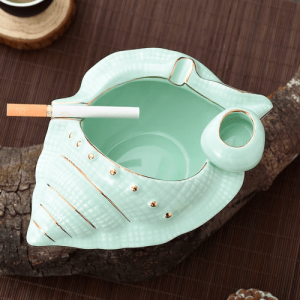 Cendrier en forme de coquillage, vert