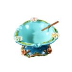 Cendrier vintage vert et bleu