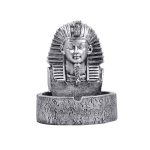 Cendrier décoratif Pharaon égyptien en résine, buste Toutânkhamon bronze antique.