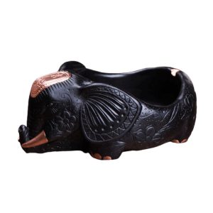 Cendrier éléphant design – Éléphant noir, rose