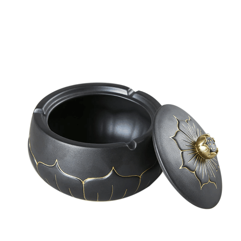 Fisura - Cendrier Original Noir avec Message p*Tain de Vice. Cendrier  d'extérieur avec Une Phrase Amusante. Cendier Design fabriqué en céramique.