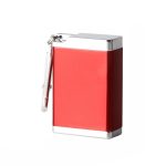 Cendrier de poche Drawe gris en alliage métallique, compact, hermétique et éco-responsable.