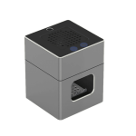 Cendrier aspire-fumée gris acier, design moderne, purificateur d'air ambiant.