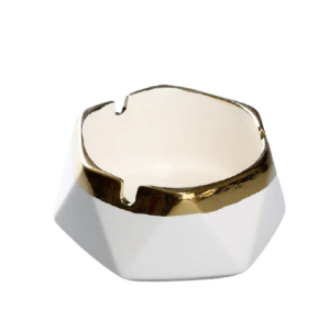 Cendrier de table – Or & noir, blanc