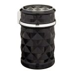 Cendrier voiture Feren cylindrique noir brillant, éclairage LED bleu, accents chromés.