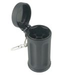 Porte-clé cendrier de poche écologique et élégant en plastique et métal avec mousqueton.