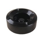 Cendrier rond noir vintage en plastique ABS avec 4 repose-cigarettes et dôme central.