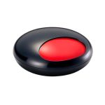 Cendrier ovale hermétique noir brillant et rouge vif en plastique incassable anti-odeur.