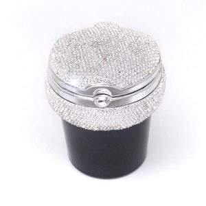 Cendrier pour voiture porte gobelet – Diamant, blanc