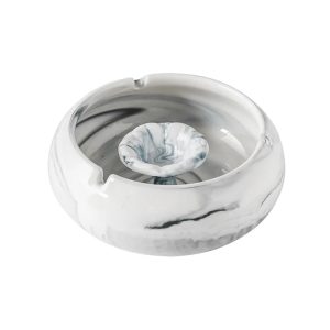 Cendrier marbré en céramique, gris