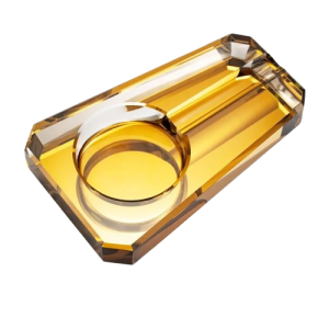 Cendrier à cigare individuel en verre – Alles, jaune