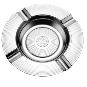 Cendrier à cigares rond en acier inoxydable – Zorita, argent