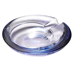 Cendrier à cigares rond en verre – Design en verre, bleu
