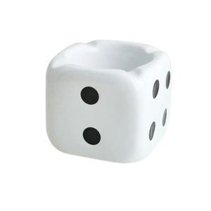 Cendrier en forme de dé – Dès de jeux, blanc