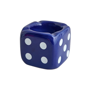 Cendrier en forme de dé – Dès de jeux, bleu