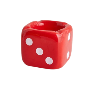 Cendrier en forme de dé – Dès de jeux, rouge