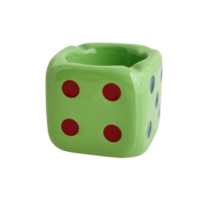 Cendrier en forme de dé – Dès de jeux, vert