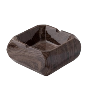 Cendrier carré en céramique – Contemporain, effet bois