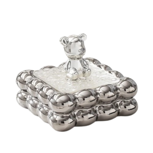 Cendrier ours argenté – Petit ours, argent