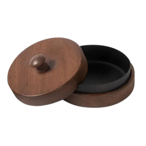 Cendrier en bois et inox – Crilkeo, noir