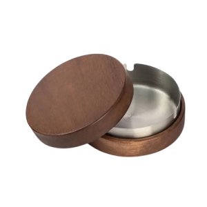 Cendrier rond en bois – Vlipei, argent