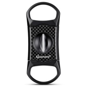 Coupe-cigare en V en acier inoxydable – Guevara, noir