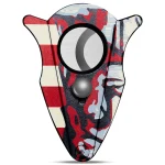Coupe-cigare acier inoxydable rouge et noir, design street art et drapeau US.