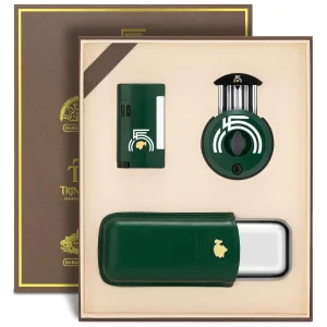 Coffret cigare avec briquet et coupe-cigare – Varela, vert